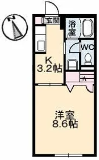 ポジーフラッツ A棟【1階】の間取り