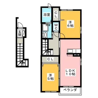 サンリット佐橋 B【2階】の間取り