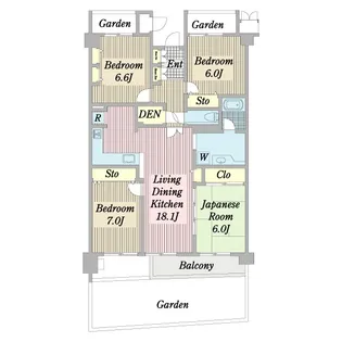 アルファグランデ市川本八幡【1階】の間取り
