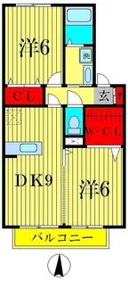 ウィルモア新松戸B【1階】の間取り