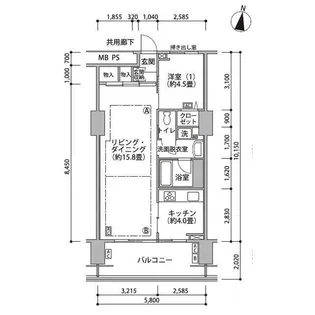 東雲キャナルコートCODAN17号棟【5階】の間取り