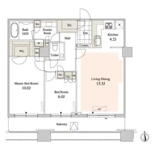 タワーコート北品川【36階】の間取り
