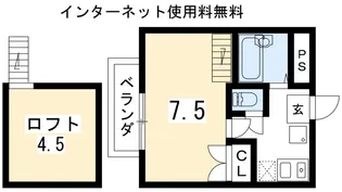 エクセレント北白川【1階】の間取り