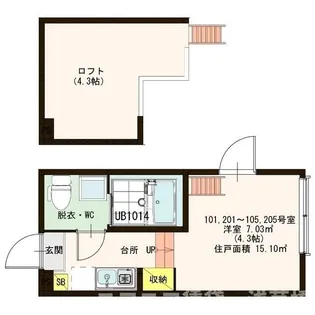 ハーモニーテラス蓮沼町【1階】の間取り