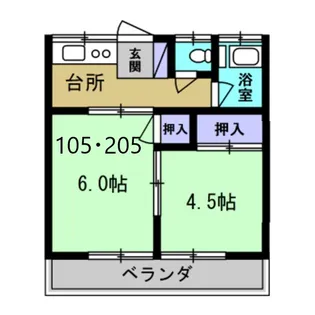三宝荘【2階】の間取り
