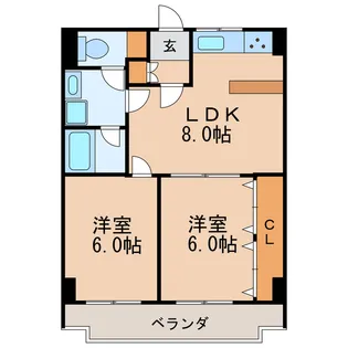 ガーデンコート新栄【9階】の間取り