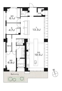 THE GRANDUO YOGA【3階】の間取り