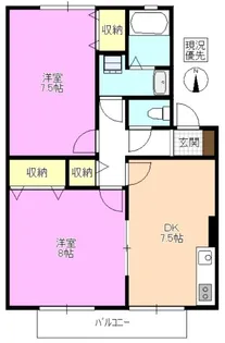 ウィステリア沢村B【2階】の間取り