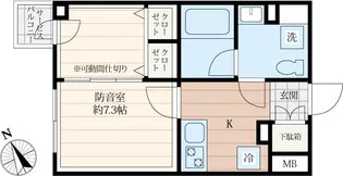 「防音マンション」クリオラモード新江古田サウンドテラス【1階】の間取り