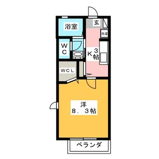 クラヴィエ大山【2階】の間取り