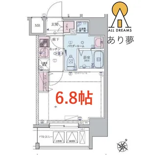 リヴシティ横濱生麦【3階】の間取り