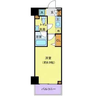 GROWS横浜阪東橋【6階】の間取り