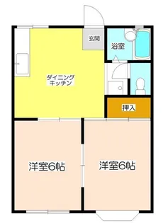 タジマハイツB棟【1階】の間取り