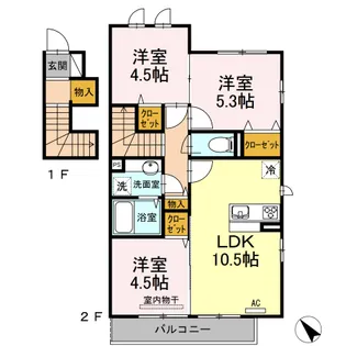 ニジ-コート【2階】の間取り