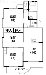 サニーサイドビラB【2階】の間取り