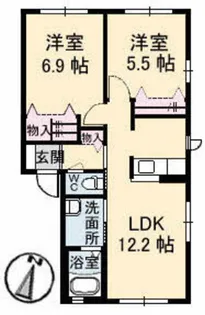 シャーメゾン馬木 A棟【1階】の間取り