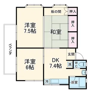 ツクダアパート【2階】の間取り