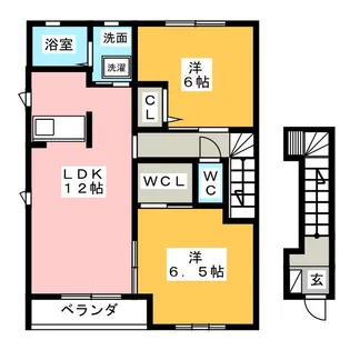 アムールB【2階】の間取り