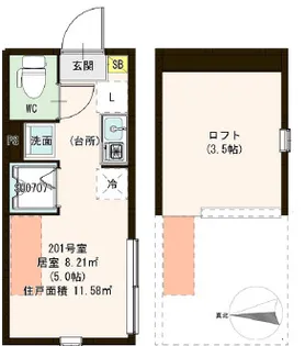 Pere Noel 鷺ノ宮【2階】の間取り