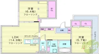 ソプラノハウス大手町テラス【3階】の間取り