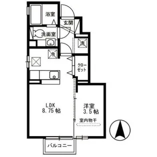 サニーフラット【1階】の間取り