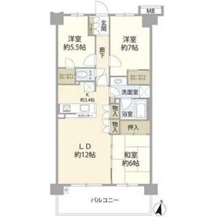 エクシオ守谷御所ケ丘【3階】の間取り