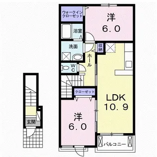 ボニートあんず【2階】の間取り