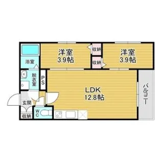 Tio瓢箪山【3階】の間取り