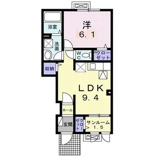ベルグランツIIIA【1階】の間取り
