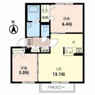 オレンジアイビー・柏原【2階】の間取り