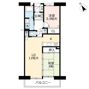 UR香椎若葉【4階】の間取り