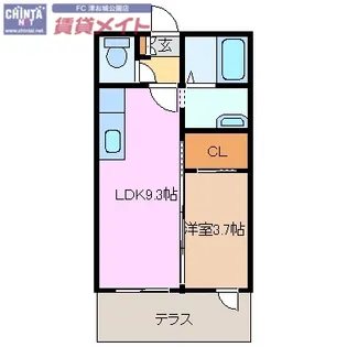 ボヌール【1階】の間取り