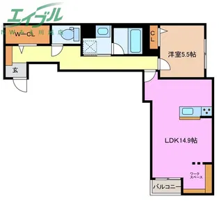 クオリスタ尾畑 A【2階】の間取り