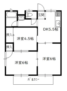 矢野コーポ(3DK)【2階】の間取り