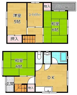 大阪府交野市向井田1【一戸建】の間取り