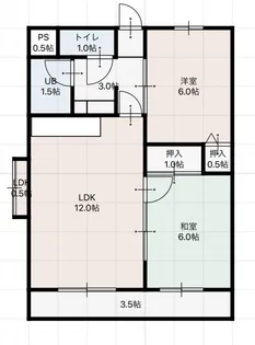幸ハイツ【3階】の間取り