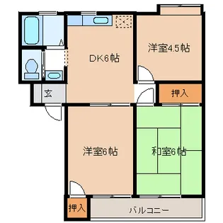 ハイツ荻島【1階】の間取り