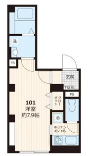 東京都江東区新大橋2【アパート】の間取り