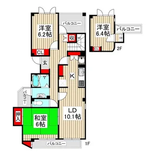 あさかヴィレッジパティオ棟の間取り
