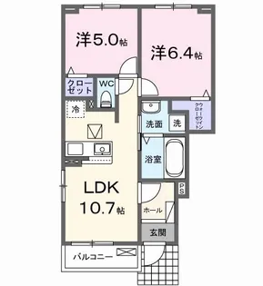 東京都武蔵村山市三ツ木5【アパート】の間取り