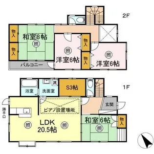 岡山県倉敷市中島【一戸建】の間取り