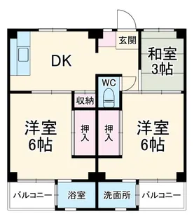 ビレッジハウス向ヶ丘7号棟【4階】の間取り