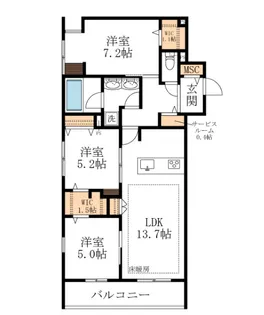 Maison d’erable 大宮【4階】の間取り