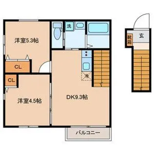 東京都府中市是政3【アパート】の間取り
