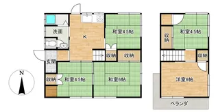 岡山県倉敷市倉敷ハイツ【一戸建】の間取り