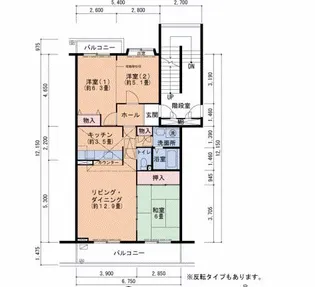 UR小金台団地3号棟【3階】の間取り
