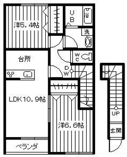 2LDKの間取り画像