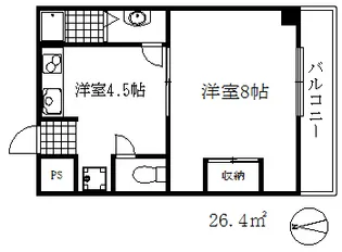 平野エスペランス【3階】の間取り