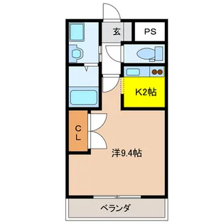 岐阜県大垣市築捨町2【アパート】の間取り