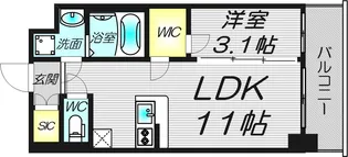 大阪府大阪市福島区吉野1【マンション】の間取り